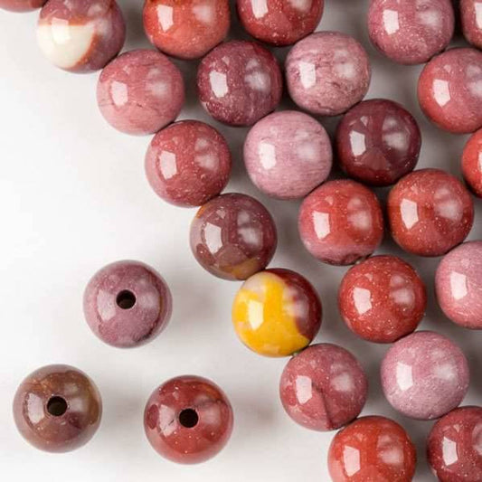 Mookaite Large-Hole Round 12mm