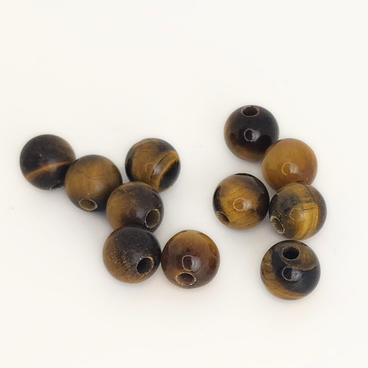 Tigereye Large-Hole Round Round 10mm