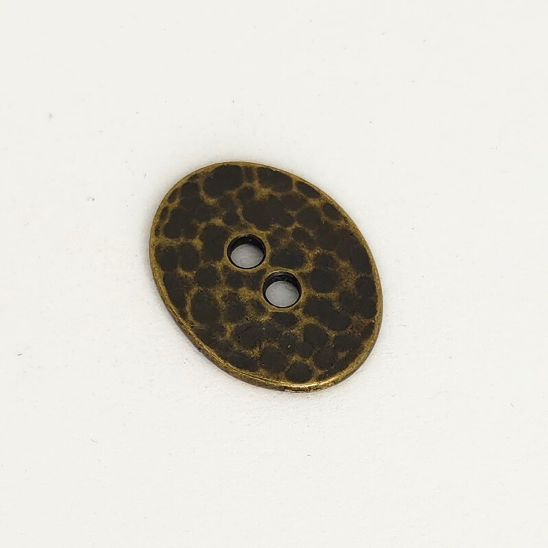Distressed Oval Button 15mm