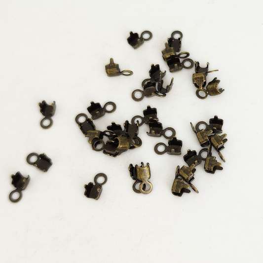 Antique Brass Rhinestone End Connector
