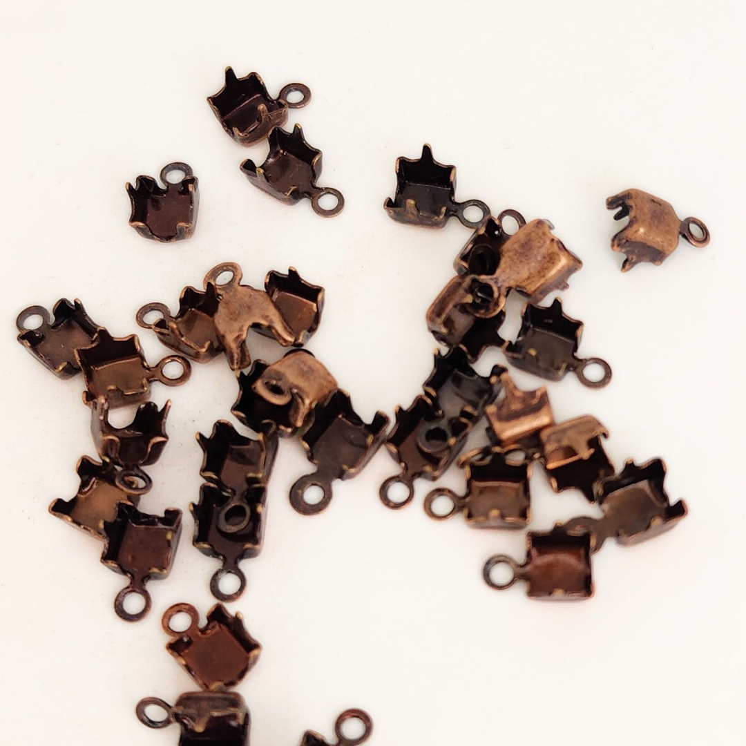 Rhinestone End Connector 4mm