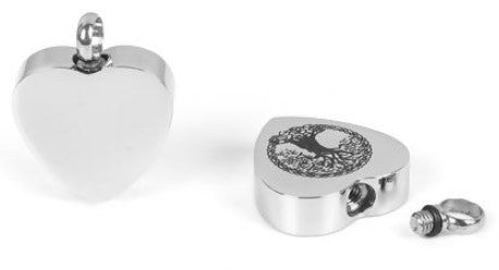 Ash Urn Heart w/Tree 25x20mm