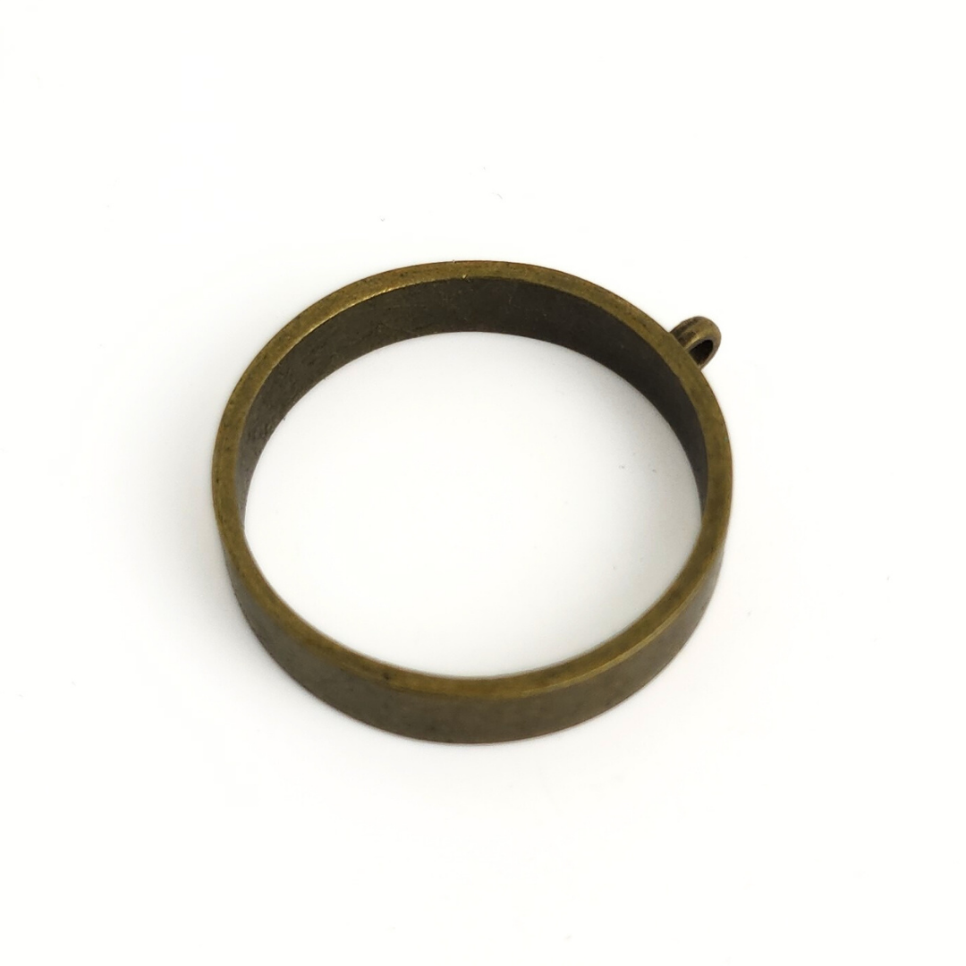 Antique Brass Hollow Pendant 1 6/8"