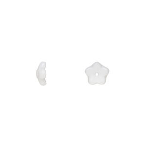 Opaque White Flower 7x3mm