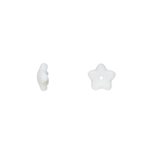 Opaque White Flower 8x3mm