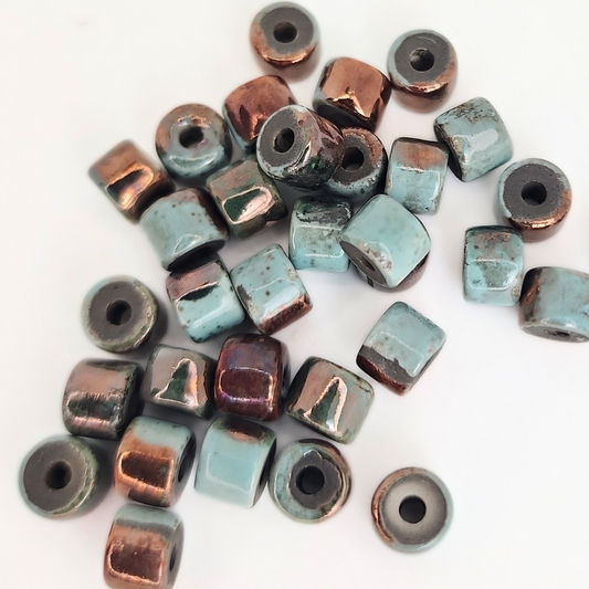 Raku Blue Round Tube 6x8mm