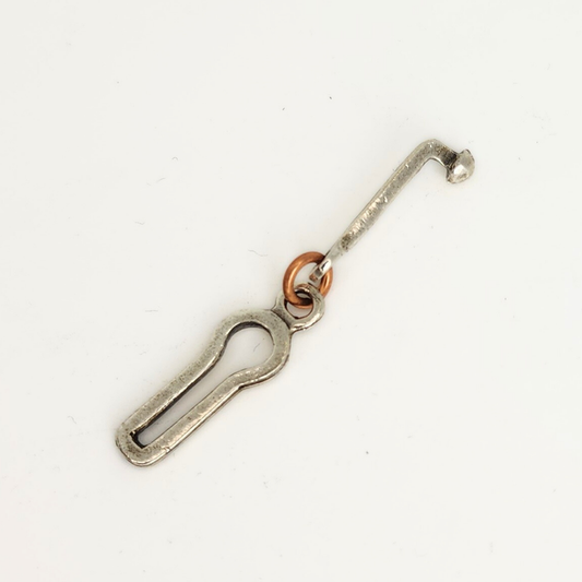 Antique Silver Hook & Eye Clasp 6x9/7x23mm