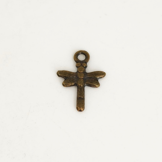 Antique Brass Tiny Dragonfly Charm 17x12mm