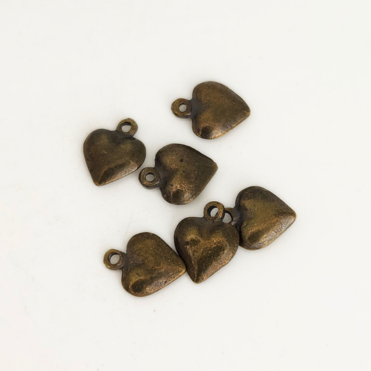 Antique Brass Heart Charm 9x11mm