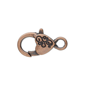 X Large Swirly Heart Clasp 20x12mm
