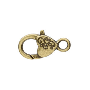 X Large Swirly Heart Clasp 20x12mm
