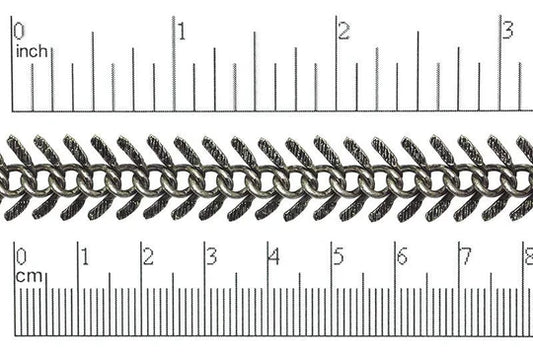 Antique Silver Textured Fishbone Chain 13mm
