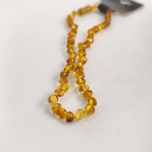 Lemon Amber Necklace 13"