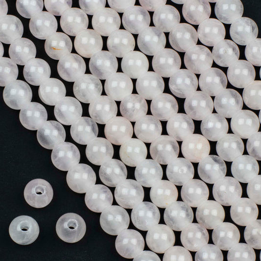 Rose Quartz Large-Hole Round 8mm