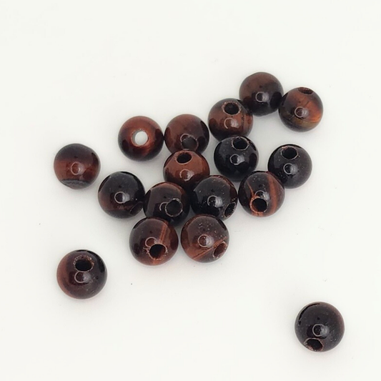 Red Tigereye Medium Large-Hole Round 8mm