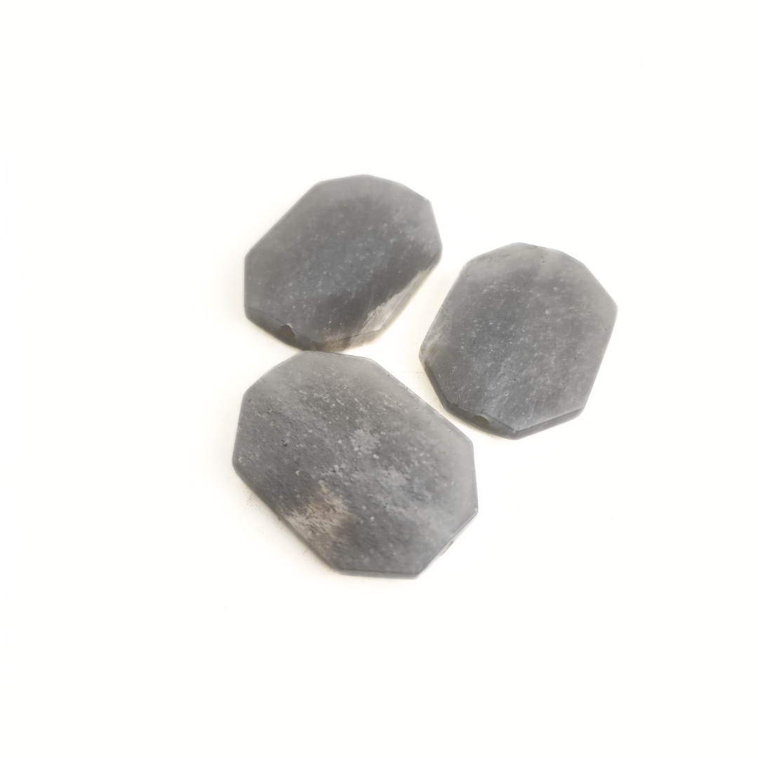Grey Moonstone Faceted Rectangle 22-26x31mm