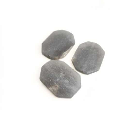 Grey Moonstone Faceted Rectangle 22-26x31mm