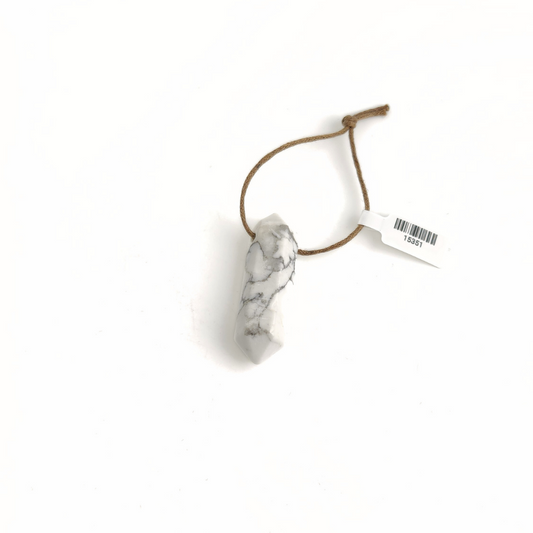 Howlite Hex Point Pendant 14x42mm
