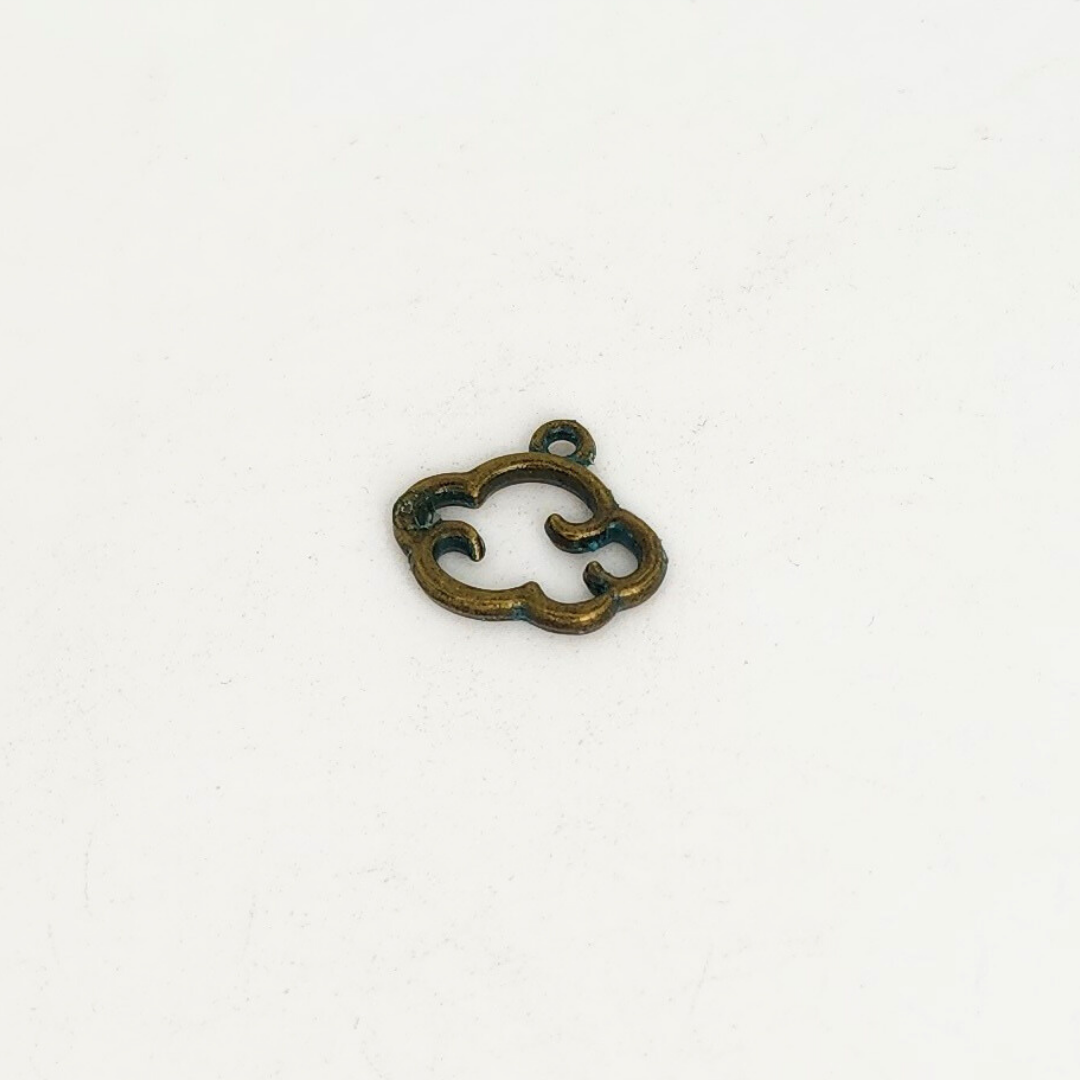 Green Bronze Cloud Charm 13x14mm
