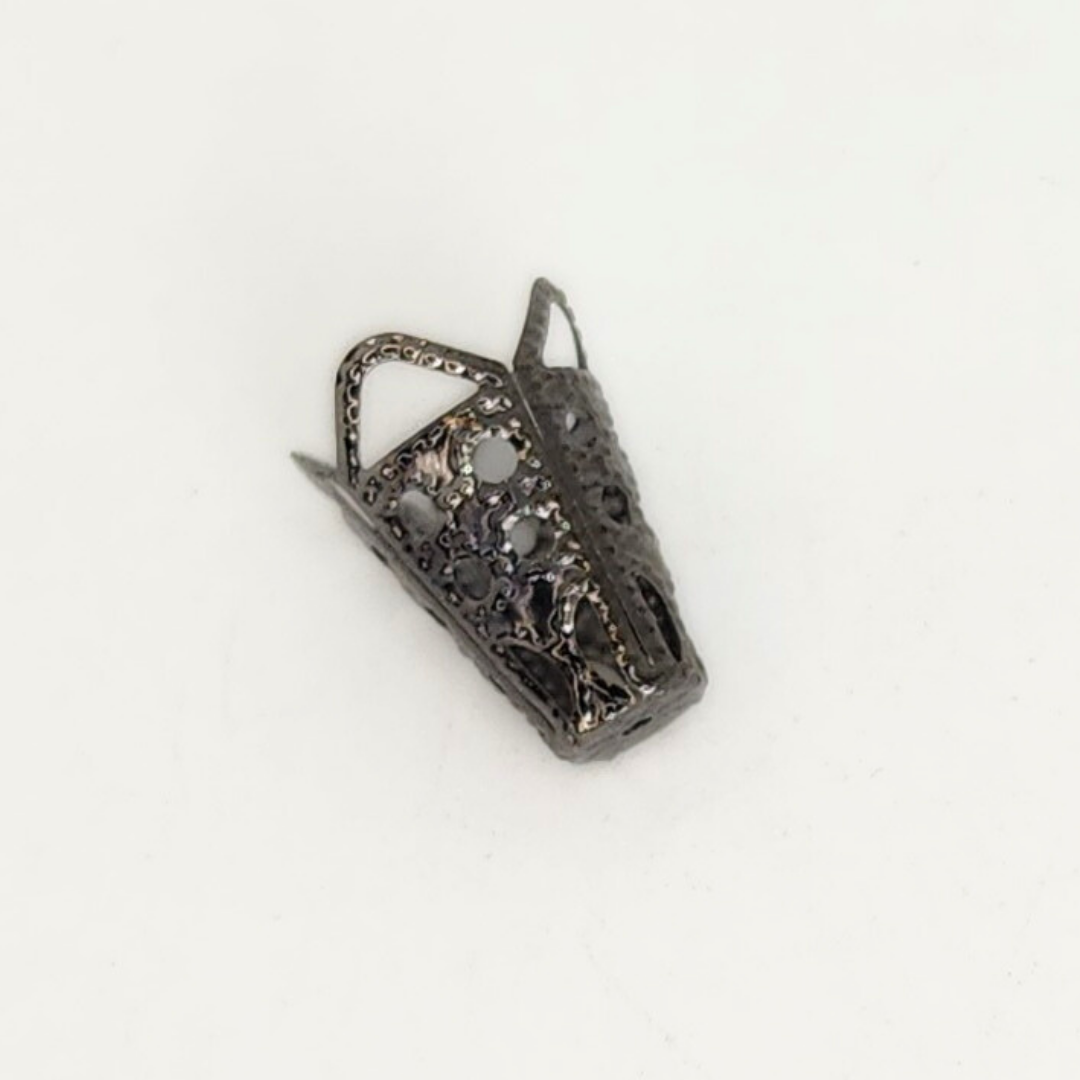 Gunmetal Cone Filigree Cap 10x16mm