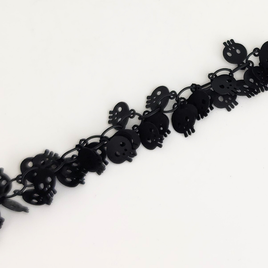 Matte Black Dangling Skull Chain 6mm