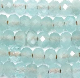 Aquamarine Diamond Cut Faceted 8mm