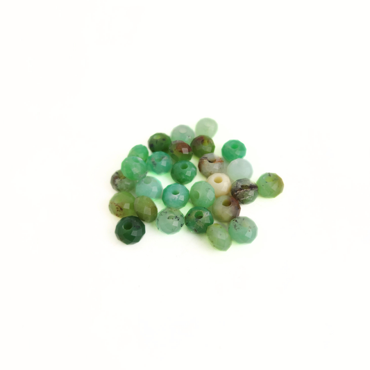 Chrysoprase Diamond Cut Faceted 8mm
