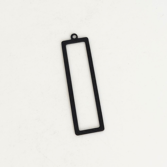 Black Rectangle Frame w/Hole 38mm