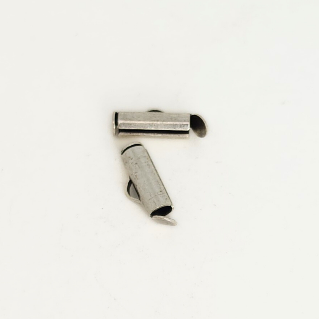 Antique Silver Slide on End 12.5x5x4mm