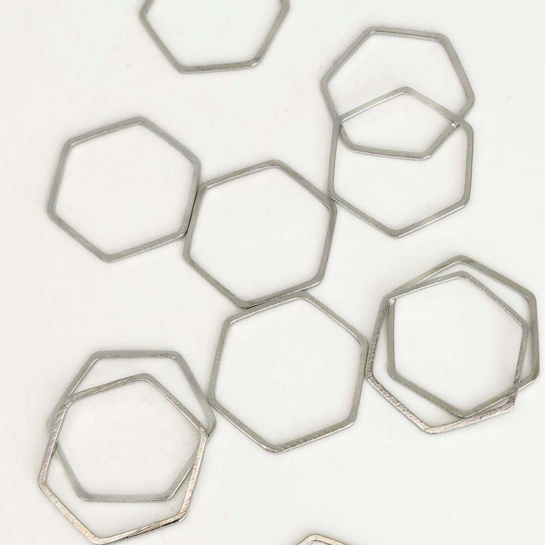 Silver Hexagon Frame 18mm