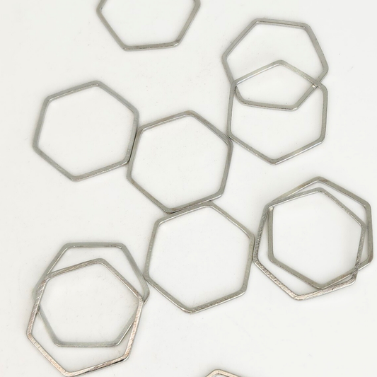 Silver Hexagon Frame 18mm