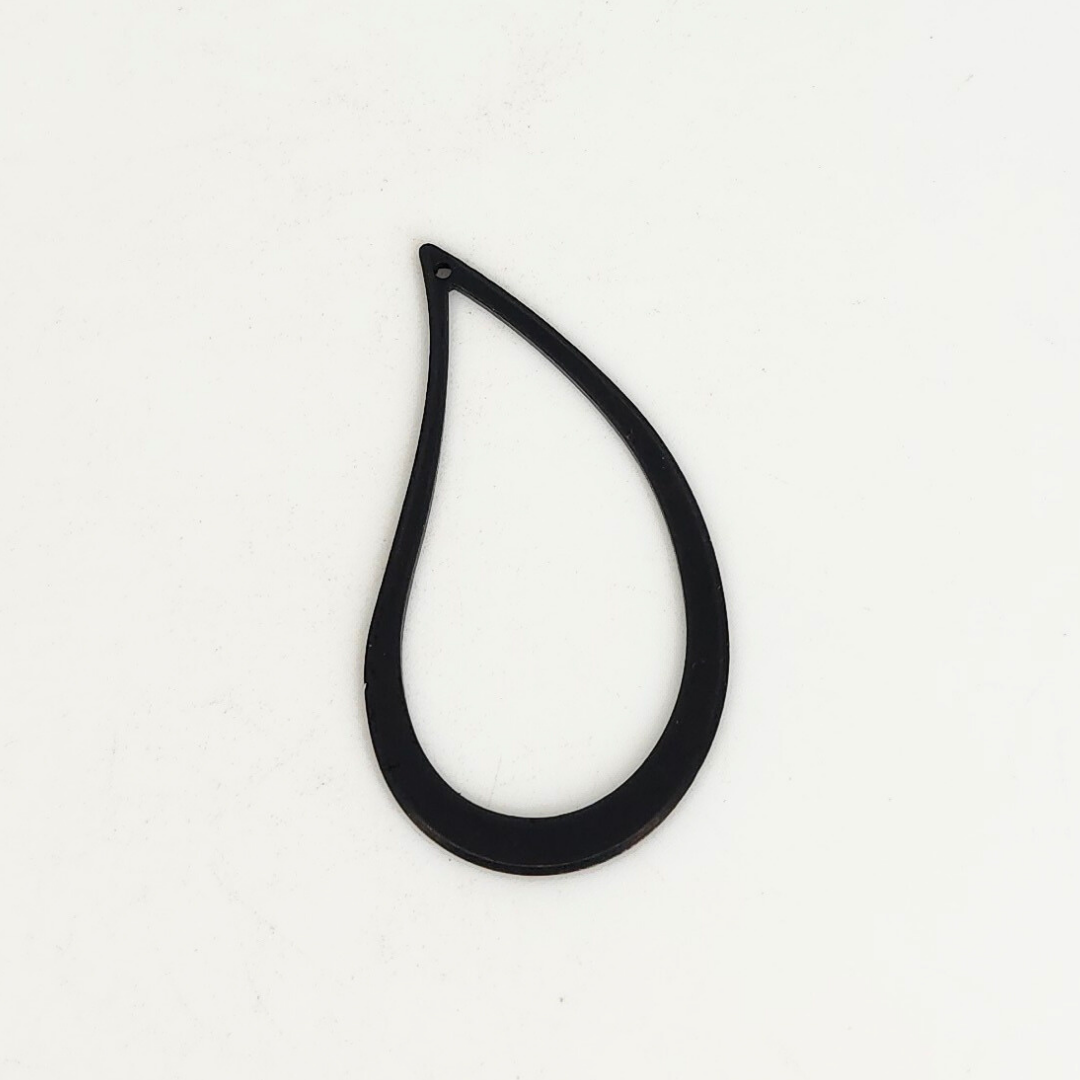 Black Curved Pear Drop 40x21mm