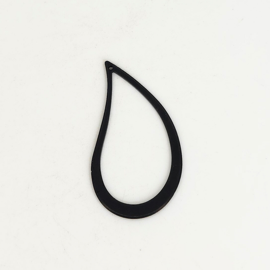 Black Curved Pear Drop 40x21mm