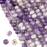 Large-Hole Amethyst Faceted Rondelle 5x8mm