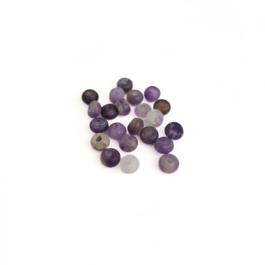 Matte Large-Hole Amethyst Smooth Rondelle 5x8mm