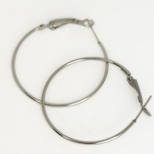 Silver Leverback Hoop 35mm
