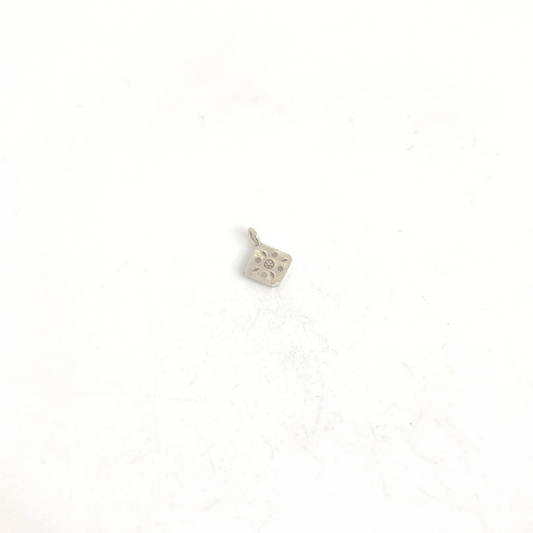 Small Square w/Flower Dangle 10mm