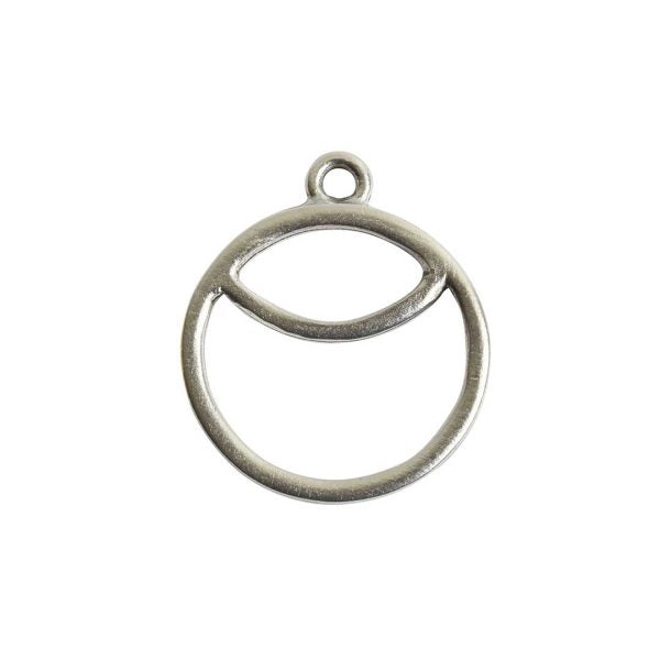 Antique Silver Open Split Circle 27x23mm