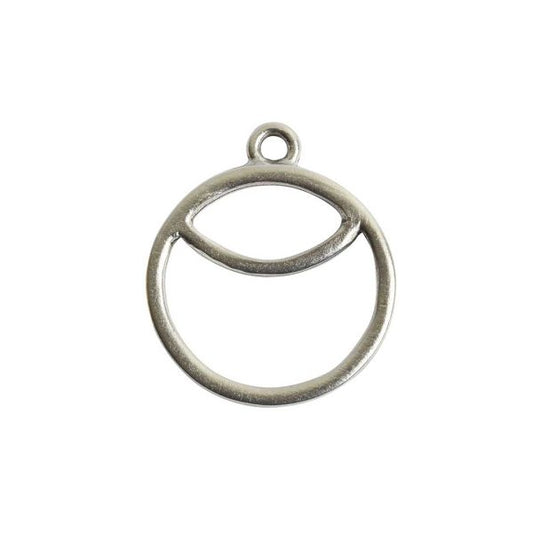 Antique Silver Open Split Circle 27x23mm