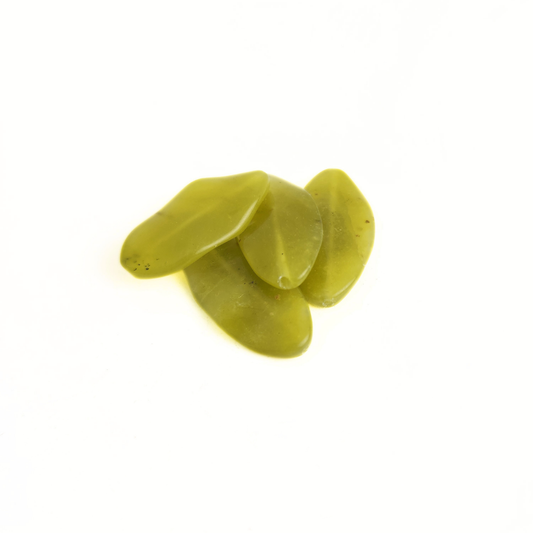 Olive Jade Waved Marquise 38x18mm
