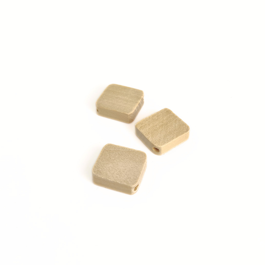 Flat Square Wood Bead 29mm