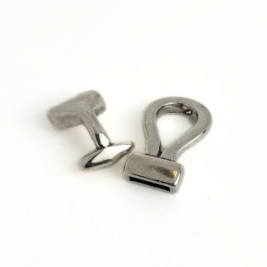 Antique Silver Oval Loop & Bar Clasp