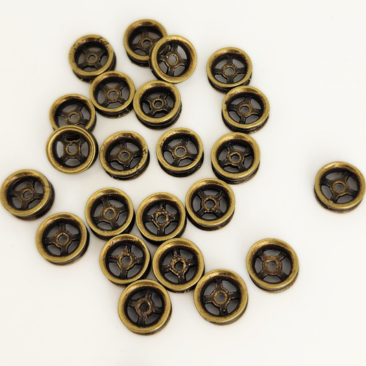 Antique Brass Wheel Connector 8mm
