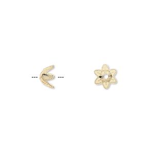 Gold Bumpy Star Cap 7x4mm
