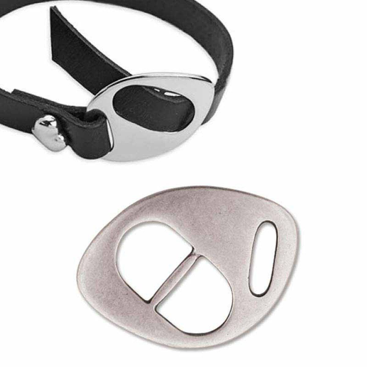 Antique Silver Buckle Clasp 30x27mm