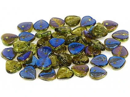 Olivine Azure Leaf 9mm