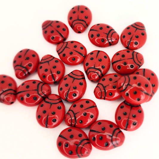Red/Black Ladybug 14x10mm