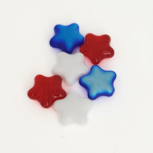 Ruby/Opaque White/Dark Sapphire Star Set 12mm