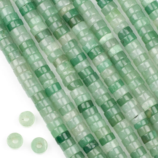 Green Aventurine Large-Hole Heishi 4x8mm