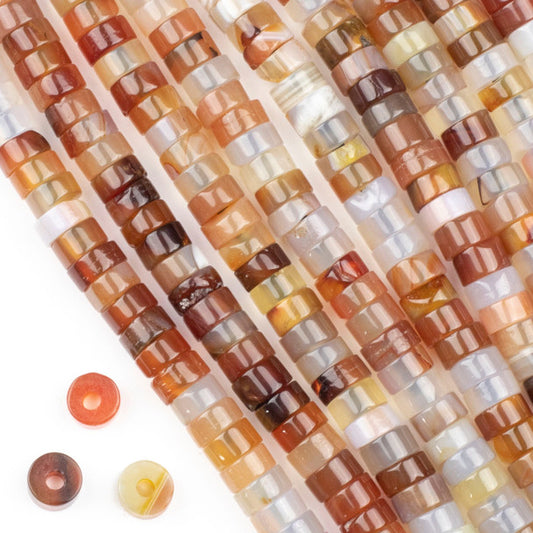 Carnelian Large-Hole Heishi 4x8mm